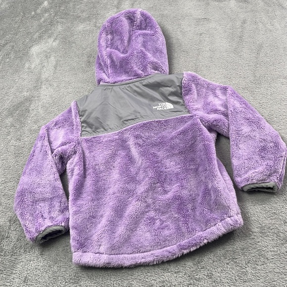 The North Face 2T Purple Gray Sherpa Fleece Full Zip Windbreaker Shacket - Picture 9 of 10
